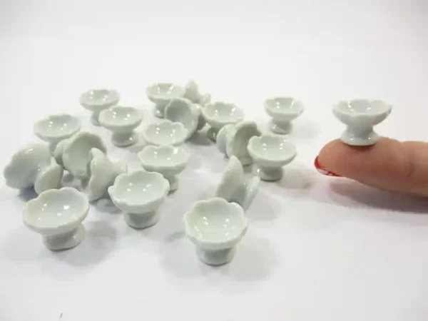 10x15 mm Mini White Ceramic Ice Cream Cups Dollhouse Miniature Supply 12441 - Image 4