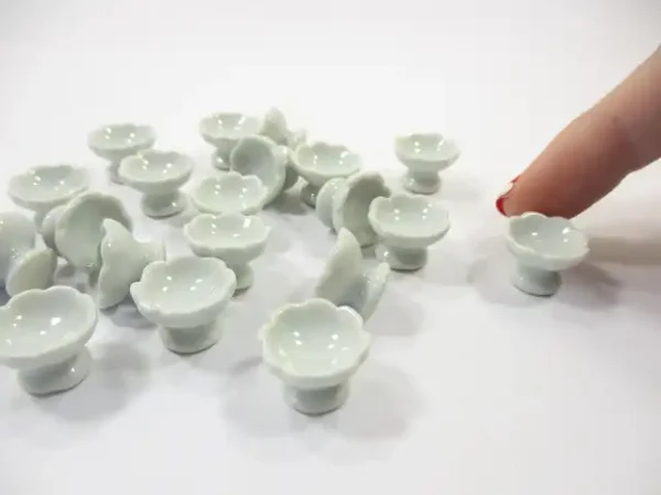 10x15 mm Mini White Ceramic Ice Cream Cups Dollhouse Miniature Supply 12441 - Image 5