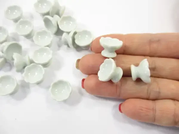 10x15 mm Mini White Ceramic Ice Cream Cups Dollhouse Miniature Supply 12441 - Image 6