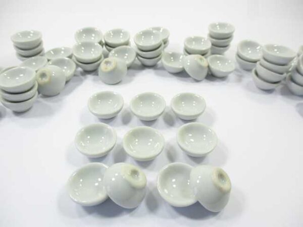 18 mm White Round Bowls Dollhouse Miniatures Ceramic Supply Food