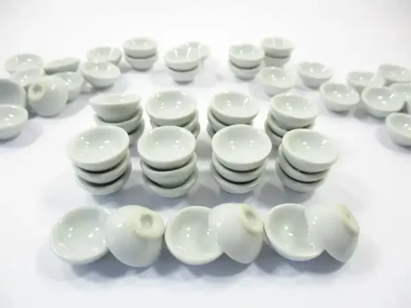 18 mm White Round Bowls Dollhouse Miniatures Ceramic Supply Food - Image 2