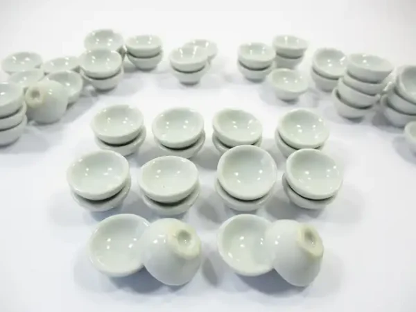 18 mm White Round Bowls Dollhouse Miniatures Ceramic Supply Food - Image 3