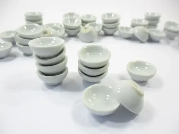 18 mm White Round Bowls Dollhouse Miniatures Ceramic Supply Food - Image 4
