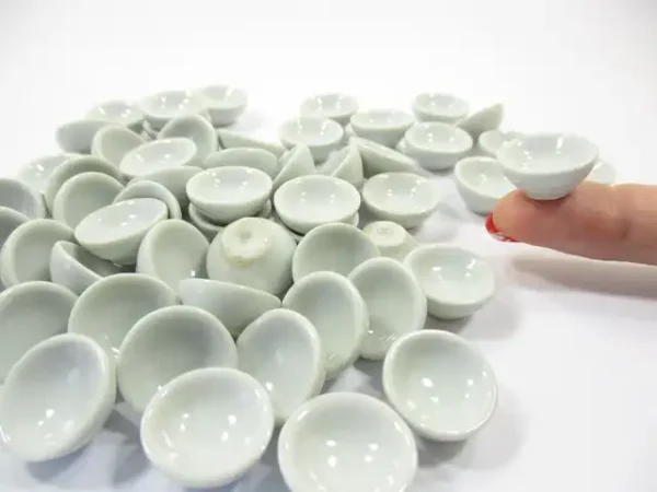 18 mm White Round Bowls Dollhouse Miniatures Ceramic Supply Food - Image 5