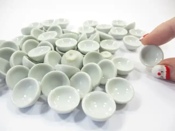 18 mm White Round Bowls Dollhouse Miniatures Ceramic Supply Food - Image 6