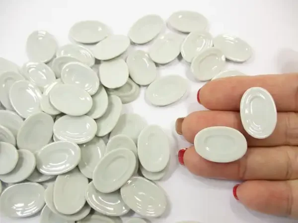 15x20mm Mini White Oval Plate Dish Saucer Dollhouse Miniature Ceramic - Image 6
