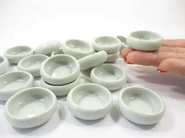 10 White Round Bowl Dollhouse Miniatures Ceramic Supply Kitchenware 13400 - Image 4
