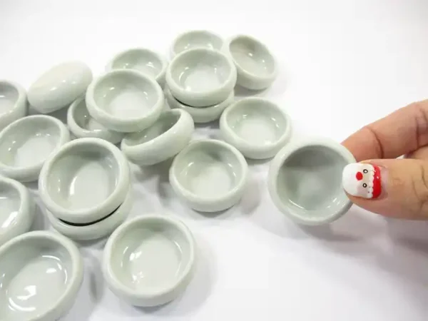 10 White Round Bowl Dollhouse Miniatures Ceramic Supply Kitchenware 13400 - Image 5