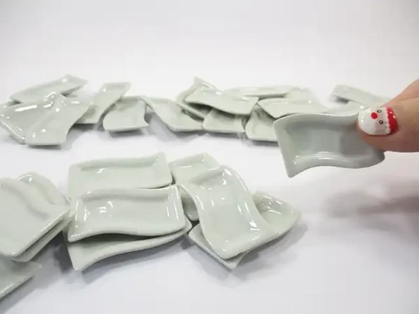 10 White Ceramic Breakfast Serving Tray Plate Dollhouse Miniatures Supply 13401 - Image 5