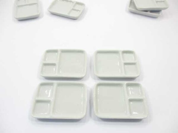 Set Of White Ceramic Tray Food Set Dollhouse Miniatures Food Supply