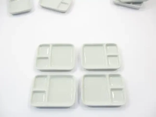 Set Of White Ceramic Tray Food Set Dollhouse Miniatures Food Supply - Image 2