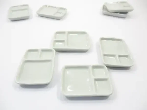 Set Of White Ceramic Tray Food Set Dollhouse Miniatures Food Supply - Image 4
