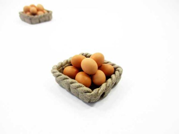 Dollhouse Miniature Food 1:12 Easter Eggs Ceramic Basket Kitchen Supply 12161