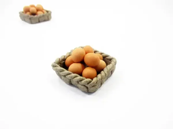 Dollhouse Miniature Food 1:12 Easter Eggs Ceramic Basket Kitchen Supply 12161 - Image 2