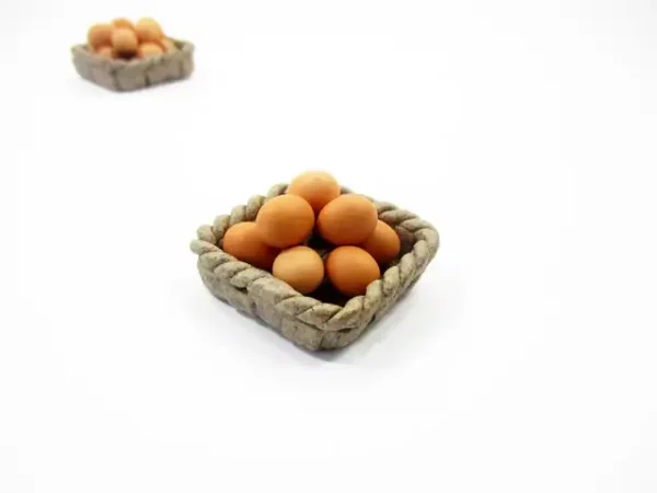 Dollhouse Miniature Food 1:12 Easter Eggs Ceramic Basket Kitchen Supply 12161 - Image 3