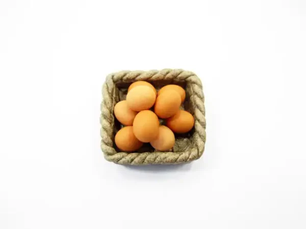 Dollhouse Miniature Food 1:12 Easter Eggs Ceramic Basket Kitchen Supply 12161 - Image 4