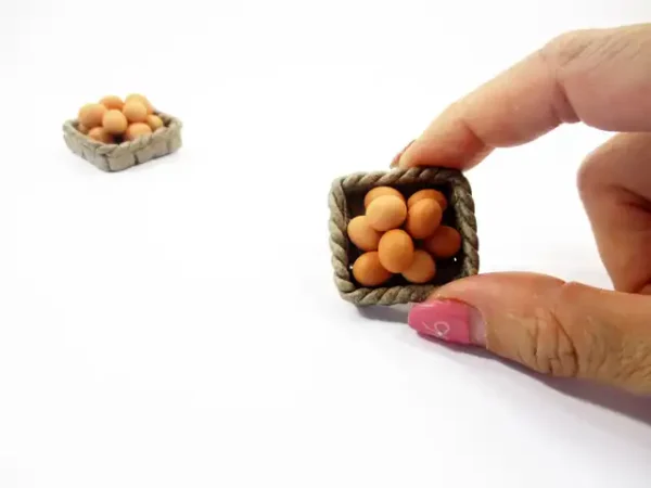 Dollhouse Miniature Food 1:12 Easter Eggs Ceramic Basket Kitchen Supply 12161 - Image 5