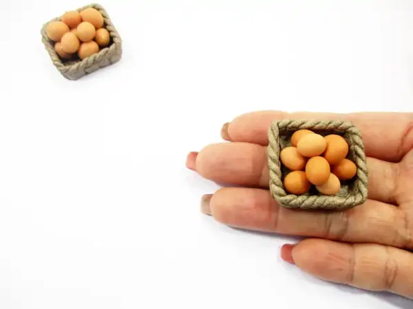 Dollhouse Miniature Food 1:12 Easter Eggs Ceramic Basket Kitchen Supply 12161 - Image 6