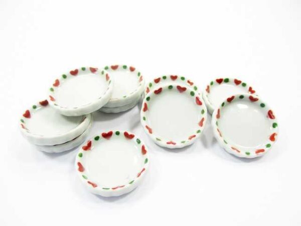 10x25mm Christmas Pan/Tray Plate Dollhouse Miniature Ceramic Food Supply 12990