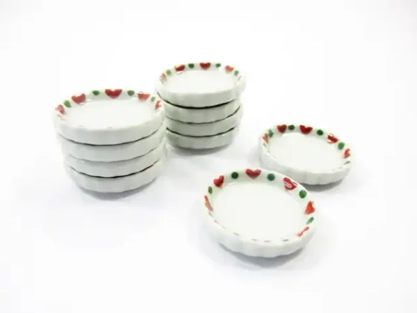 10x25mm Christmas Pan/Tray Plate Dollhouse Miniature Ceramic Food Supply 12990 - Image 2