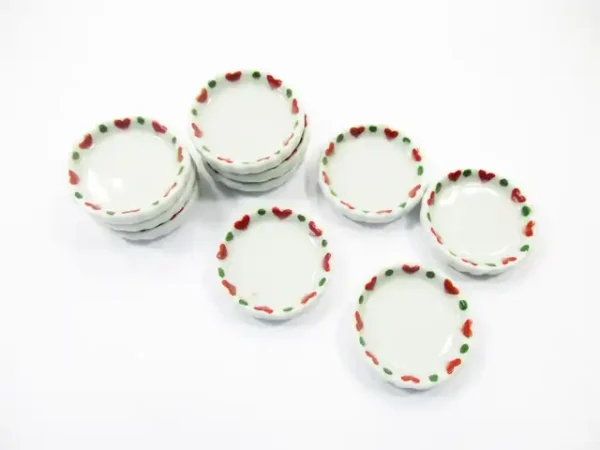 10x25mm Christmas Pan/Tray Plate Dollhouse Miniature Ceramic Food Supply 12990 - Image 3