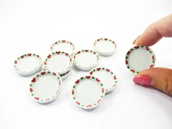 10x25mm Christmas Pan/Tray Plate Dollhouse Miniature Ceramic Food Supply 12990 - Image 5