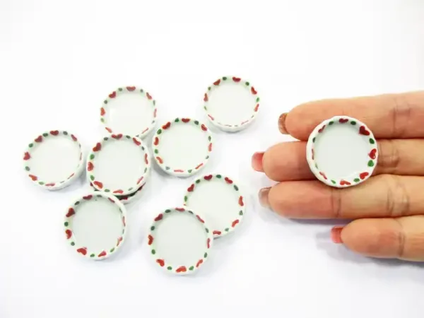 10x25mm Christmas Pan/Tray Plate Dollhouse Miniature Ceramic Food Supply 12990 - Image 6