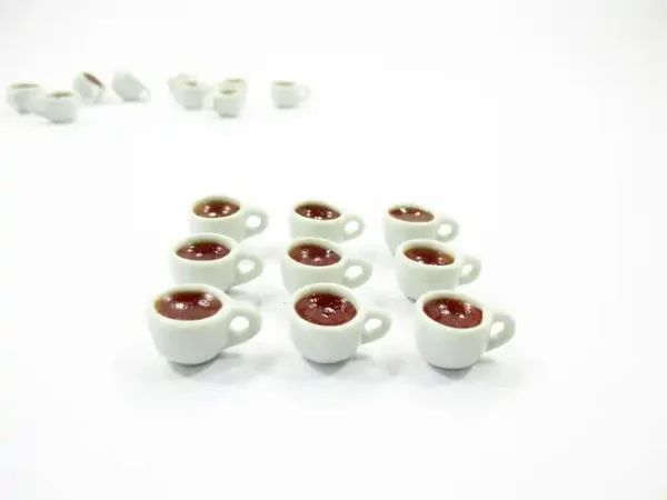 Miniature Drink Beverage White Tea Mug Cup Ceramic Size S Dollhouse Food Charms - Image 2