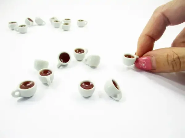 Miniature Drink Beverage White Tea Mug Cup Ceramic Size S Dollhouse Food Charms - Image 5