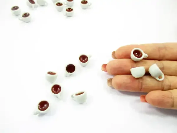 Miniature Drink Beverage White Tea Mug Cup Ceramic Size S Dollhouse Food Charms - Image 6