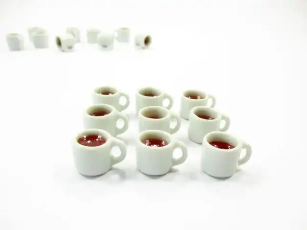 Miniature Drink Beverage White Tea Ceramic Mug Cup Size M Dollhouse Food - Image 2