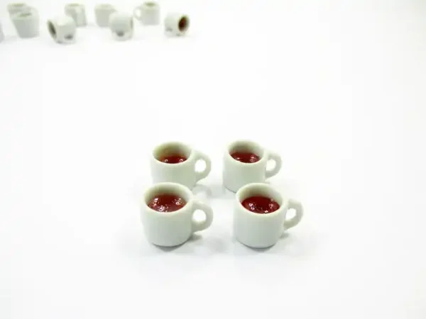 Miniature Drink Beverage White Tea Ceramic Mug Cup Size M Dollhouse Food - Image 4