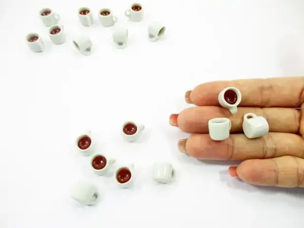 Miniature Drink Beverage White Tea Ceramic Mug Cup Size M Dollhouse Food - Image 6