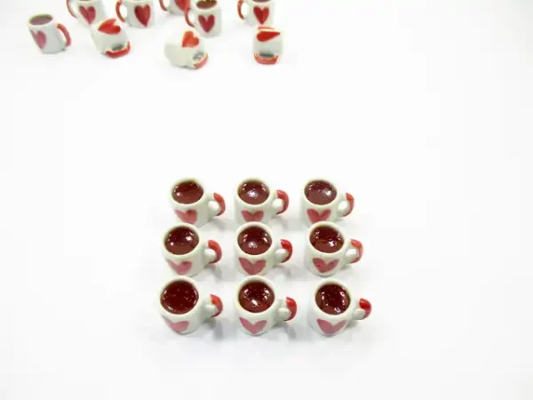 1:6 Miniature Drink Beverage Heart Tea Mug Cup Ceramic Size L Dollhouse Food - Image 3