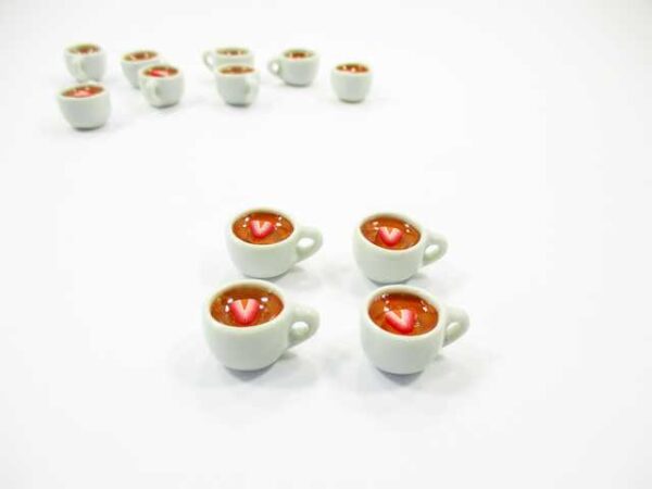 1:6 Set Cups Strawberry Tea Dollhouse Miniatures Food Drink Beverage #M