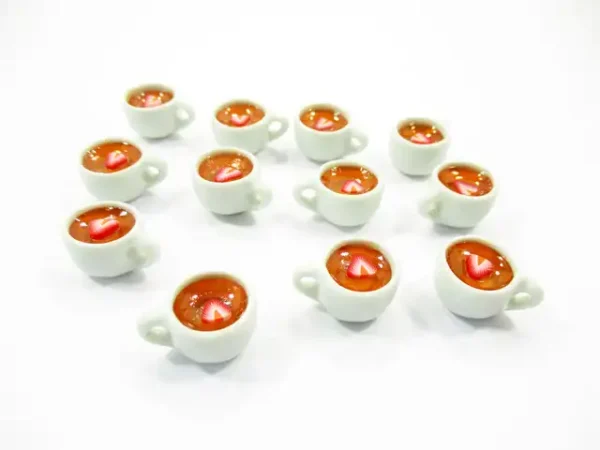 1:6 Set Cups Strawberry Tea Dollhouse Miniatures Food Drink Beverage #M - Image 2