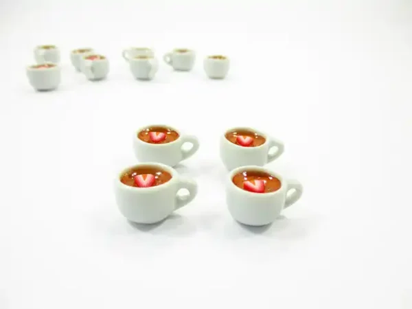 1:6 Set Cups Strawberry Tea Dollhouse Miniatures Food Drink Beverage #M - Image 3