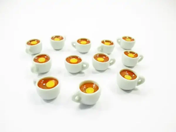 Set Cups Hot Orange Fruit Tea Dollhouse Miniatures Food Beverage #M - Image 2