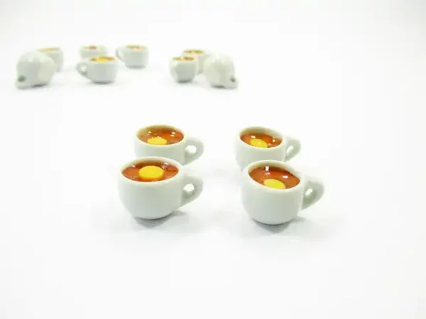 Set Cups Hot Orange Fruit Tea Dollhouse Miniatures Food Beverage #M - Image 3