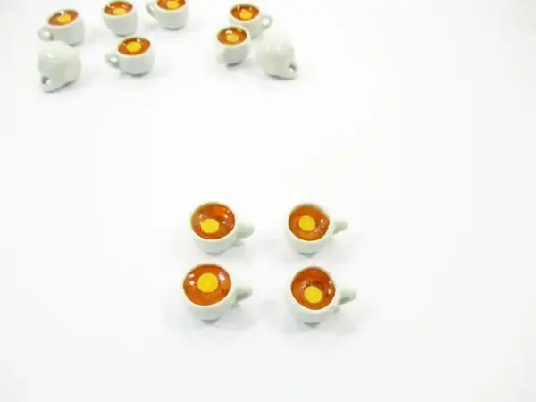 Set Cups Hot Orange Fruit Tea Dollhouse Miniatures Food Beverage #M - Image 4