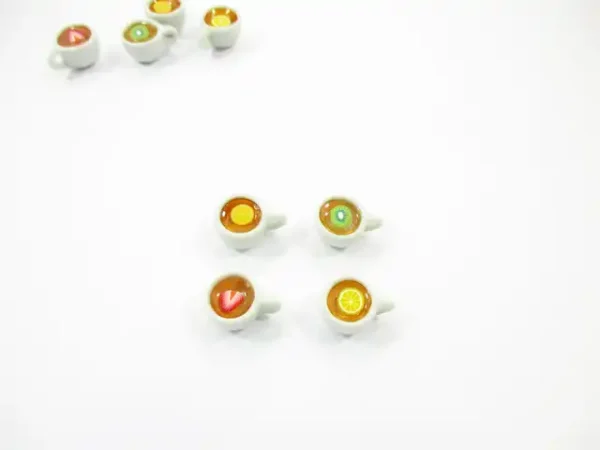 Set Cups Of Flavored Fruit Teas Dollhouse Miniatures Food Drink #S - Image 3