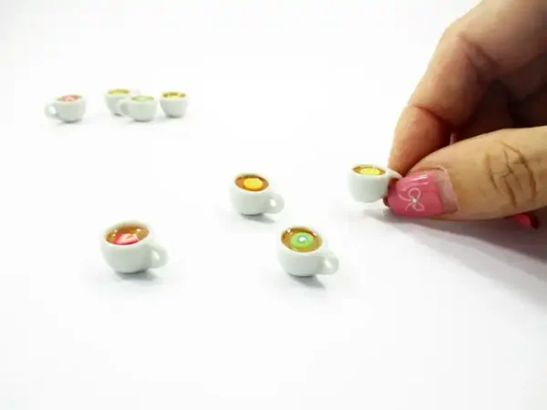 Set Cups Of Flavored Fruit Teas Dollhouse Miniatures Food Drink #S - Image 4