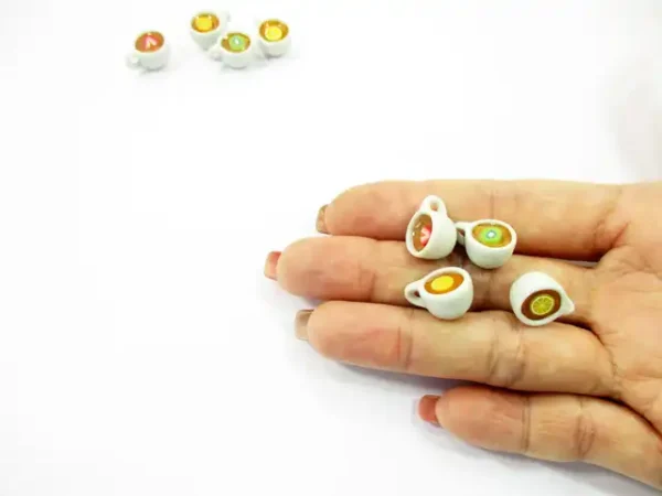 Set Cups Of Flavored Fruit Teas Dollhouse Miniatures Food Drink #S - Image 5