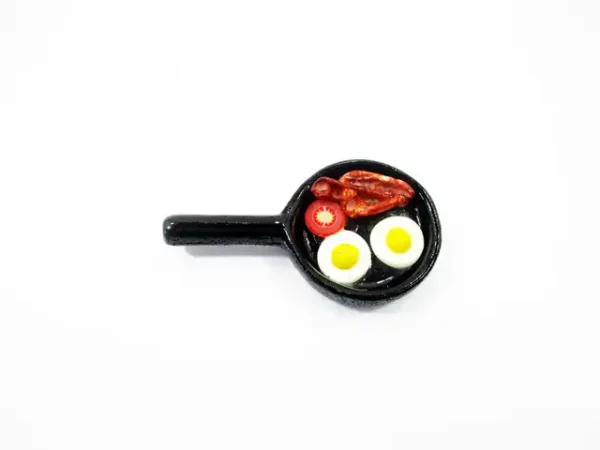 Dollhouse Miniatures Frying Pan Egg Bacon Cooking Kitchen Preparation 13689 - Image 5