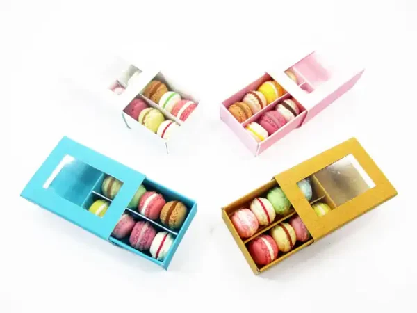 Dollhouse Miniatures Food 4 Boxes Of Color Mixed Macaroon Paper Supply 13793 - Image 4