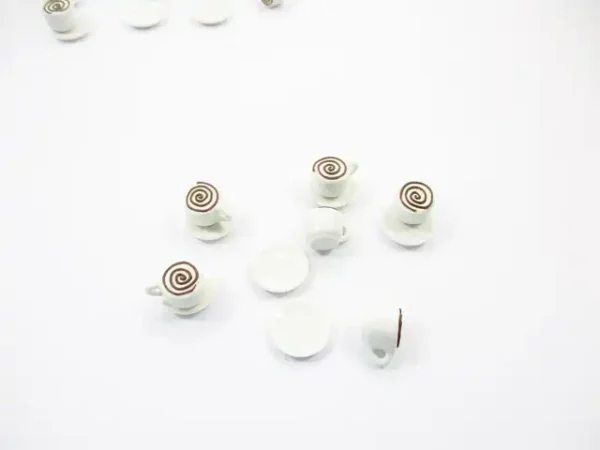 Dollhouse Miniature Drink Beverage Set 6 Coffee Ceramic Cup Saucer Supply 14171 - Image 3