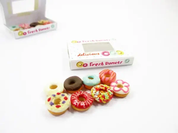 Dollhouse Miniatures Food Mixed Doughnut Paper Box Bakery Dessert Supply 14177 - Image 3