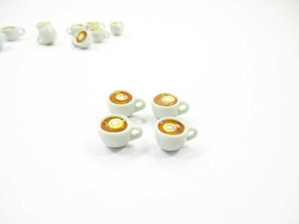 Set Cups Lemon Tea Dollhouse Miniature Food Drinks Beverage #S