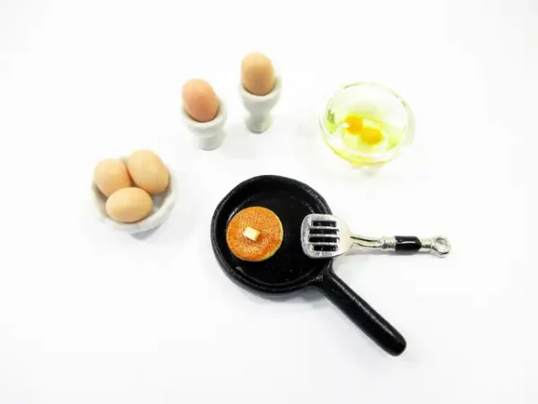 Dollhouse Miniatures Food Breakfast Pancake Preparation Set Kitchen Supply 16215 - Image 2