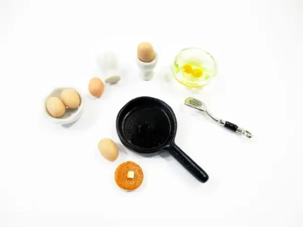 Dollhouse Miniatures Food Breakfast Pancake Preparation Set Kitchen Supply 16215 - Image 3